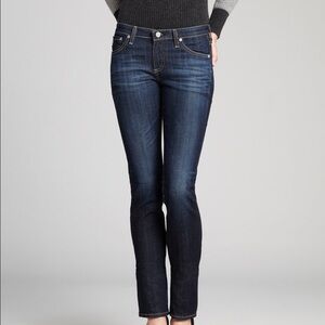 AG Adriano Goldschmied Dark Blue Straight Leg Jeans